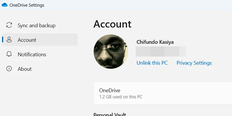 Ngắt liên kết tài khoản OneDrive khỏi máy tính Windows 11