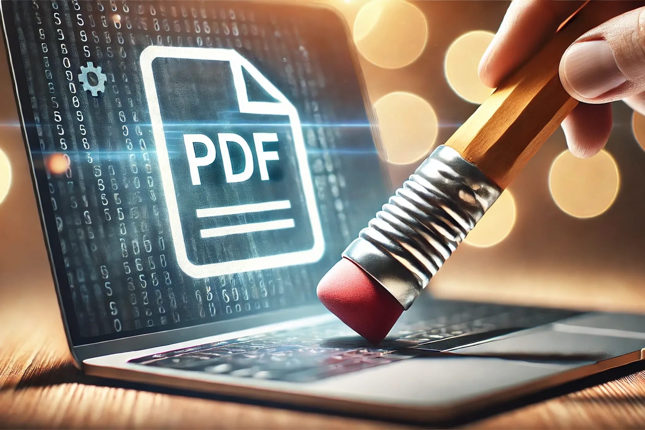Người dùng đang xóa watermark từ tài liệu PDF trên máy tính