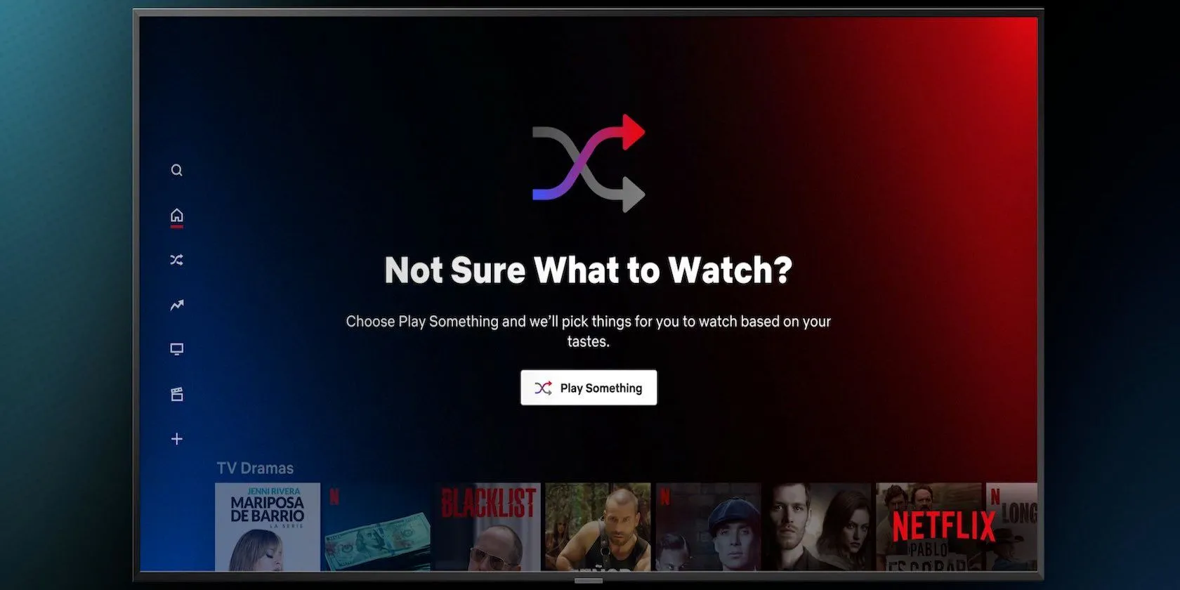 Nút &quot;Phát Ngẫu Nhiên&quot; (Play Something) trên giao diện ứng dụng Netflix