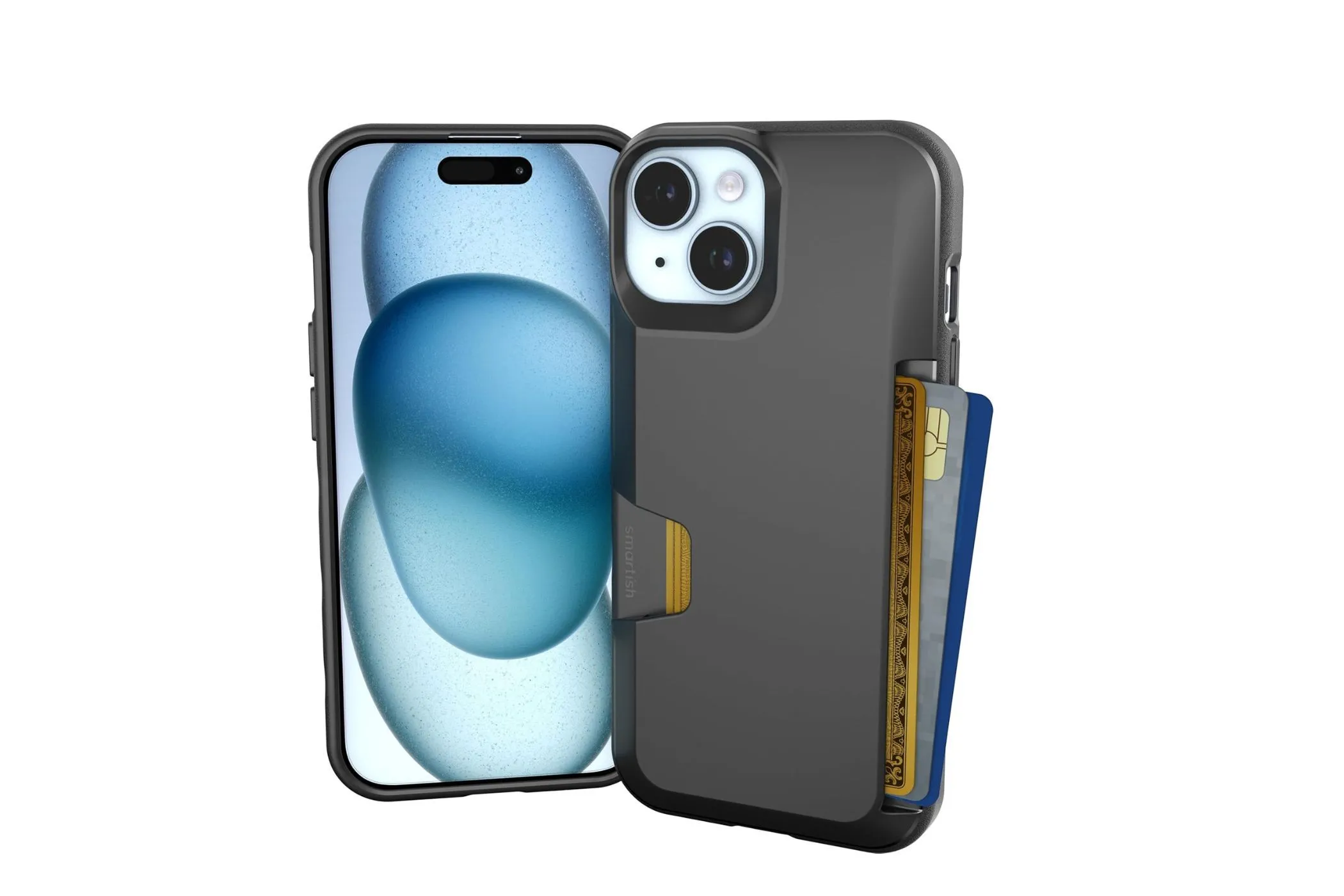 Ốp lưng ví Smartish Wallet Slayer Vol. 1 cho iPhone 15 màu xanh