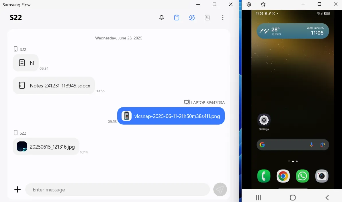 Phản chiếu màn hình điện thoại Galaxy lên PC bằng Samsung Flow qua Smart View
