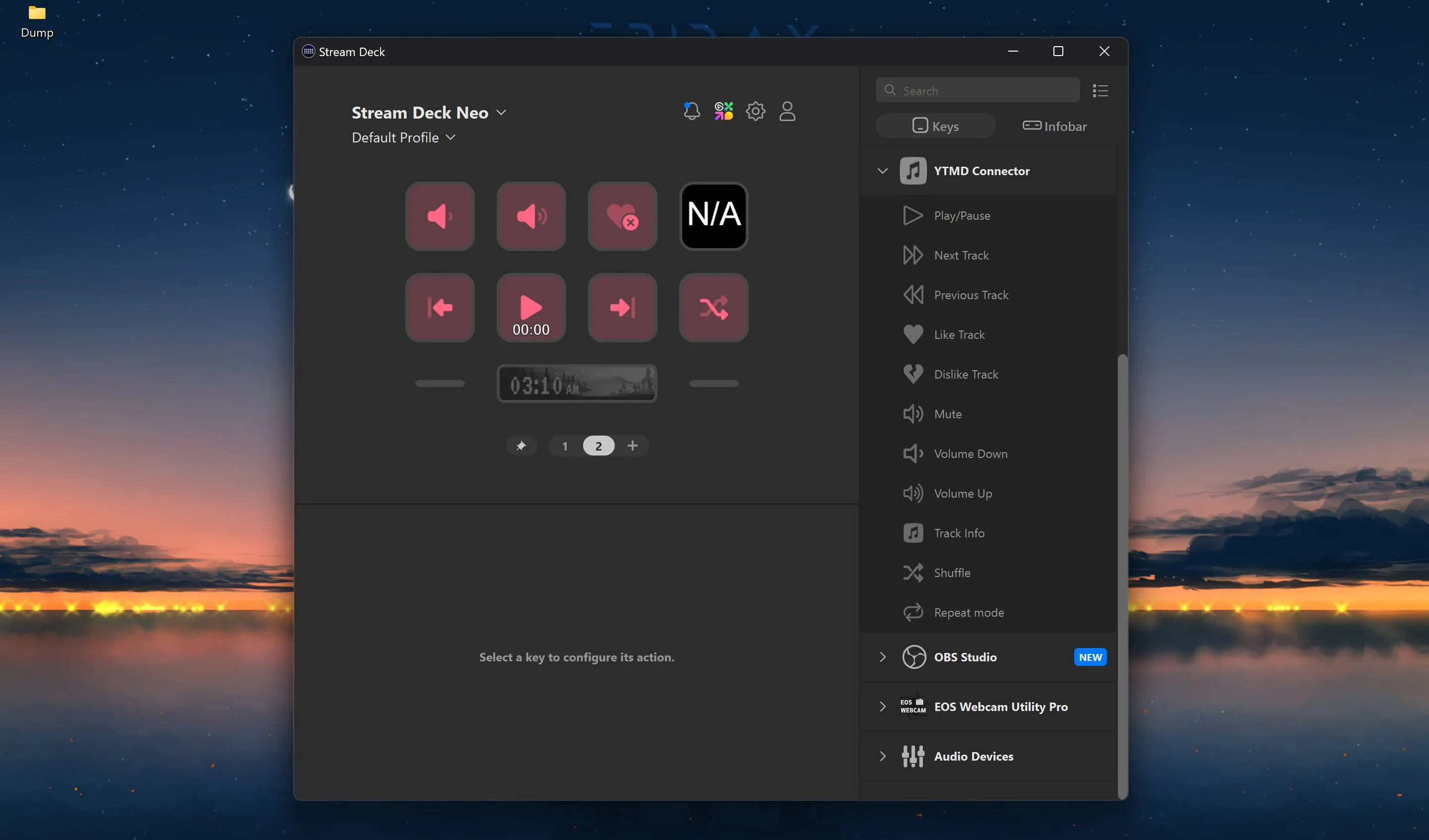 Plugin YTMD Stream Deck hiển thị trên màn hình Windows giúp điều khiển YouTube Music