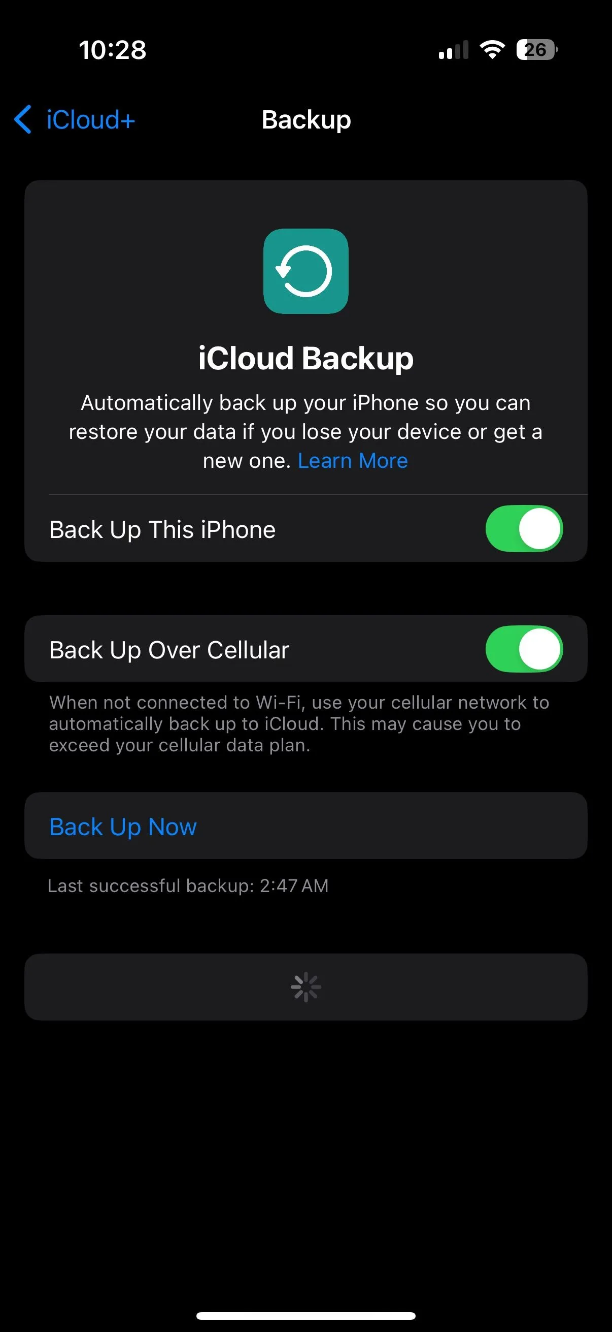 Sao lưu dữ liệu iPhone qua mạng di động