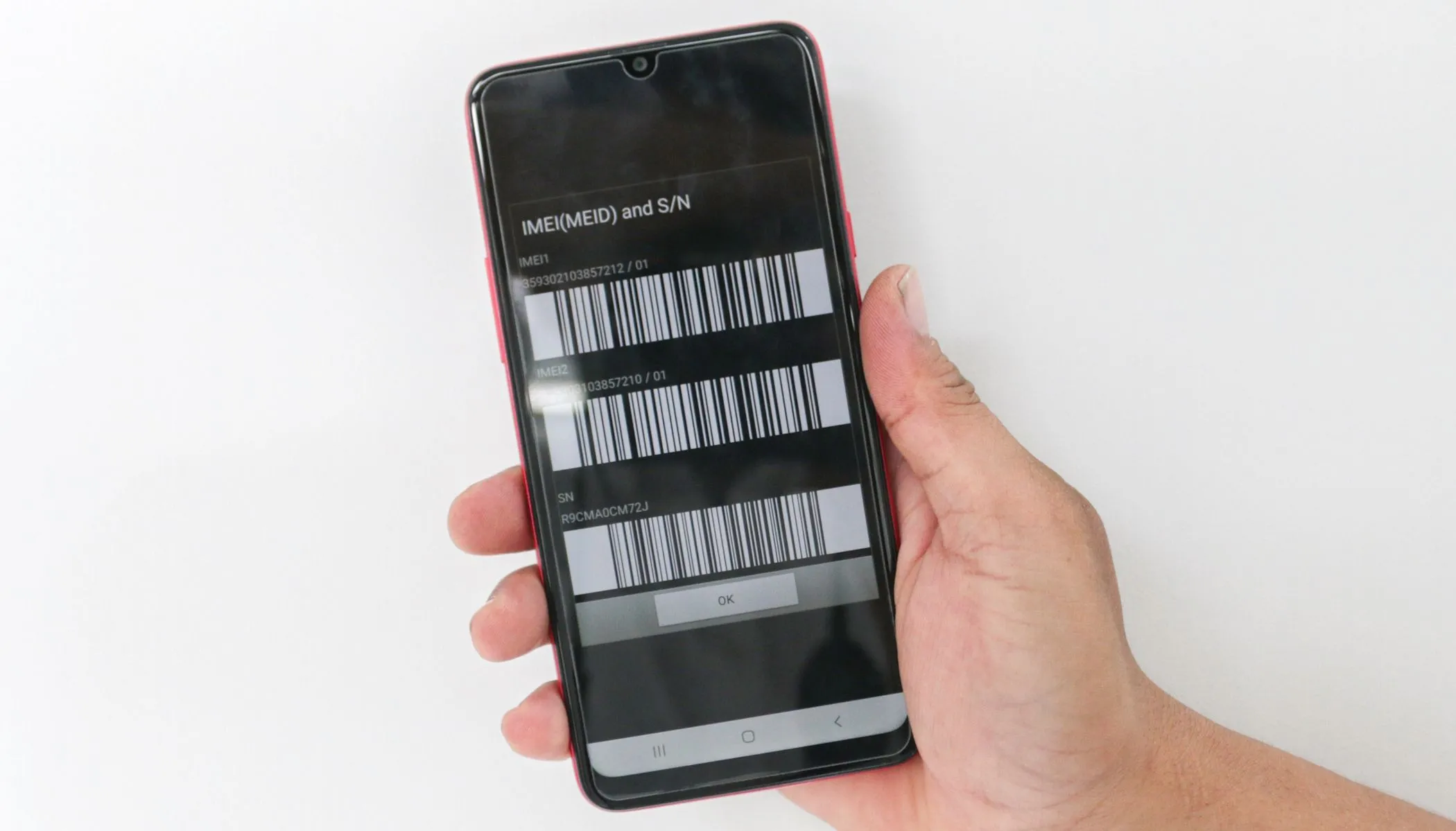 Số IMEI hiển thị trên điện thoại Android trong phần cài đặt