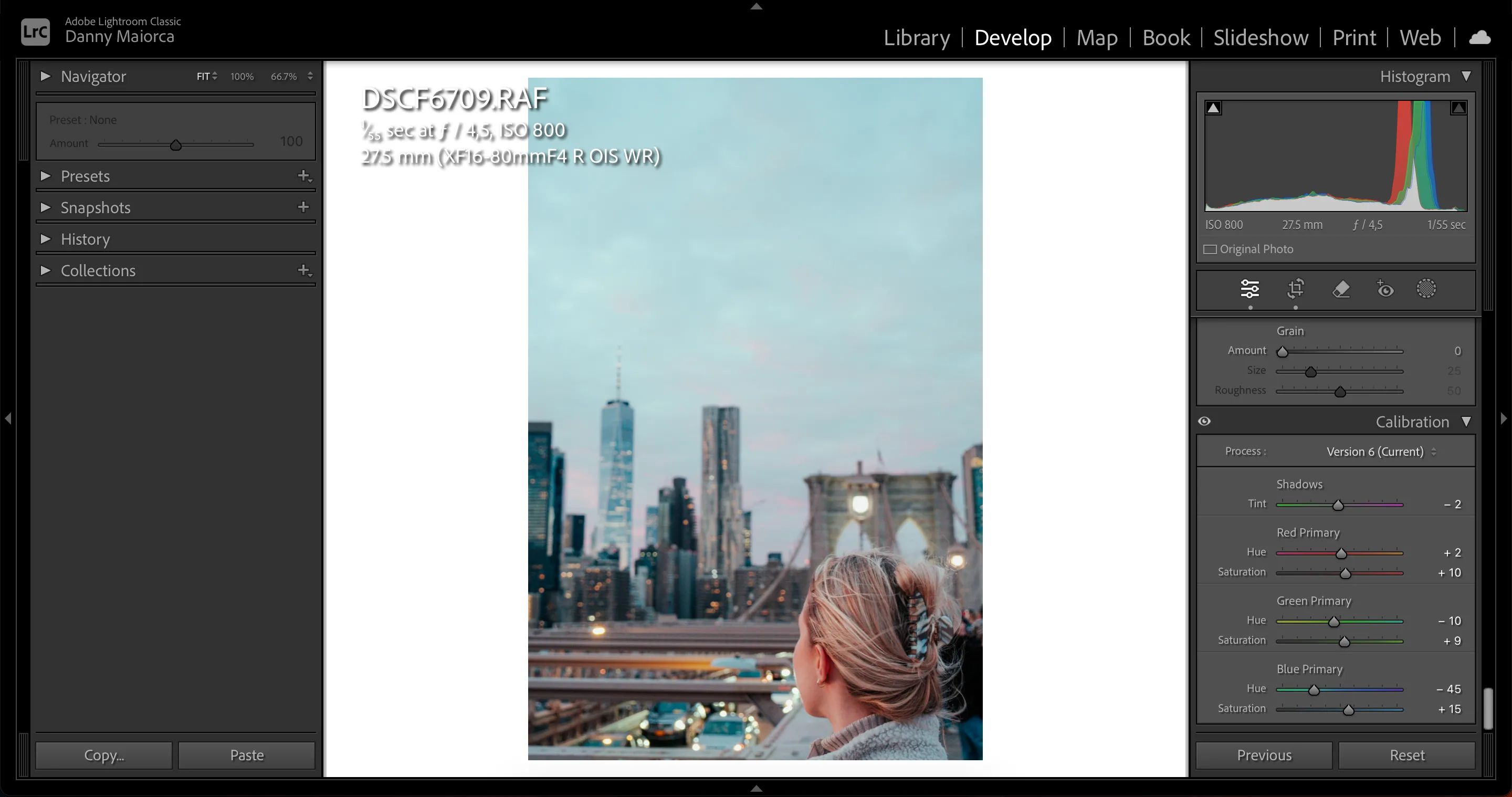 Sử dụng công cụ hiệu chỉnh màu sắc (Calibration) trong Lightroom