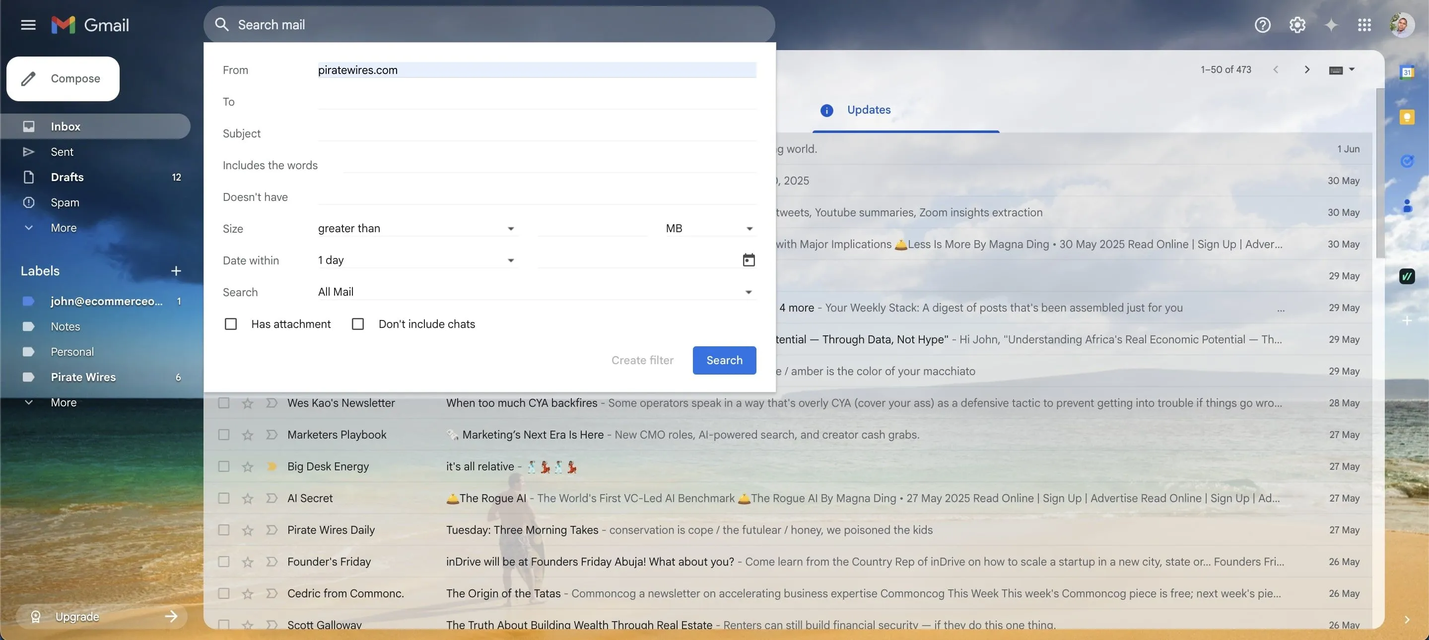Tạo bộ lọc tìm kiếm trên Gmail