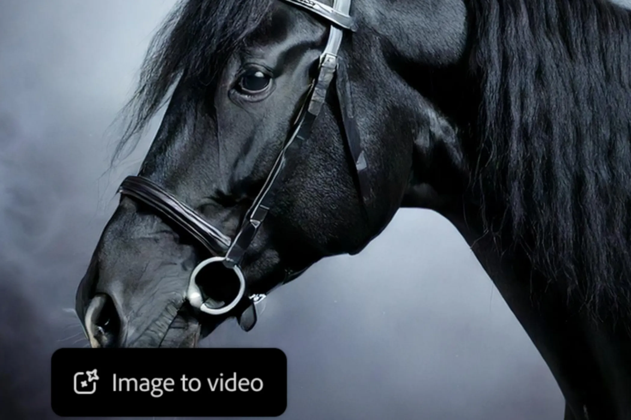 Tạo video AI từ văn bản với Adobe Firefly, cảnh ngựa trong sương mù