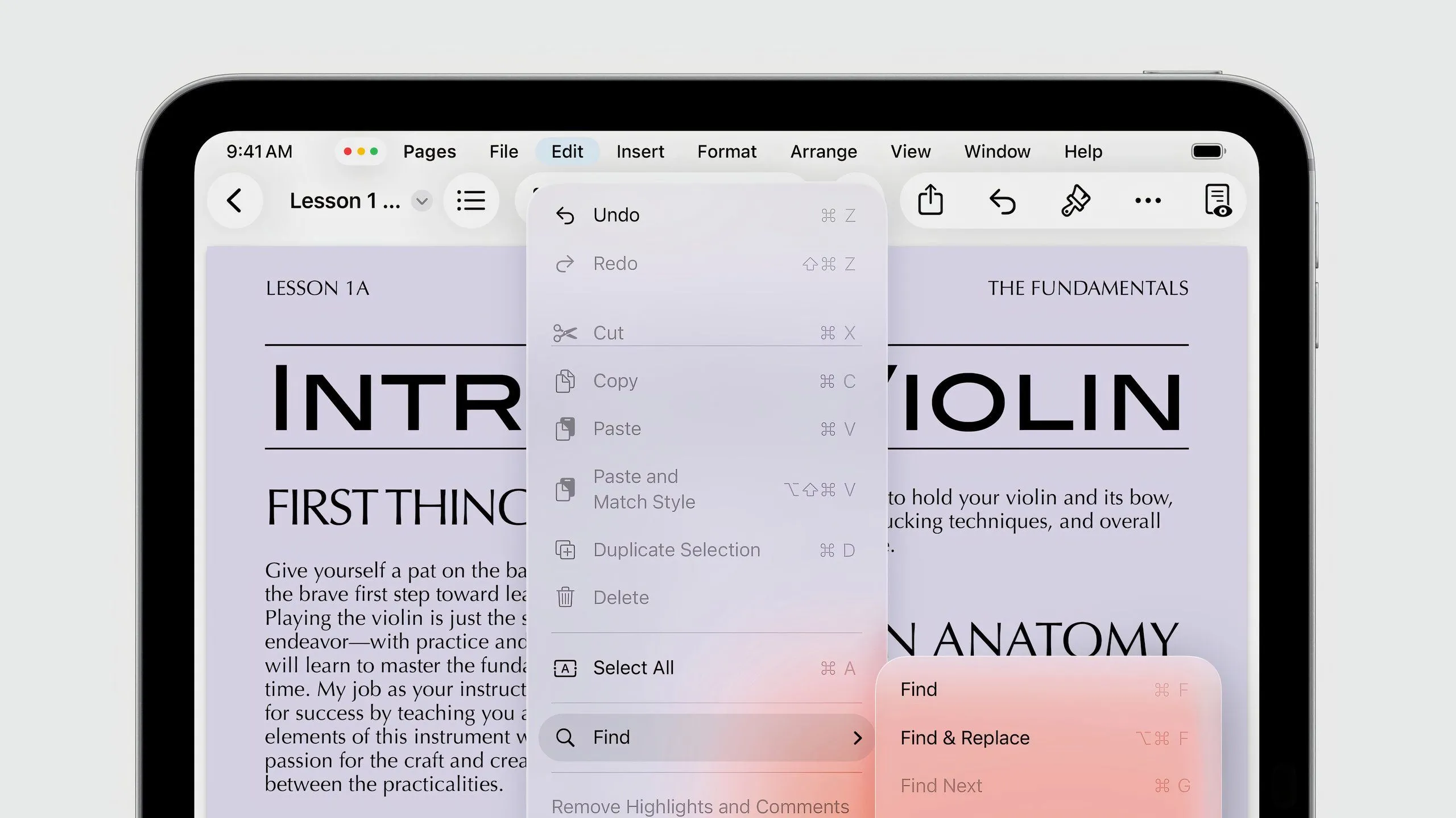 Thanh Menu mới trên iPadOS 26 hiển thị các tùy chọn chỉnh sửa ứng dụng giống macOS