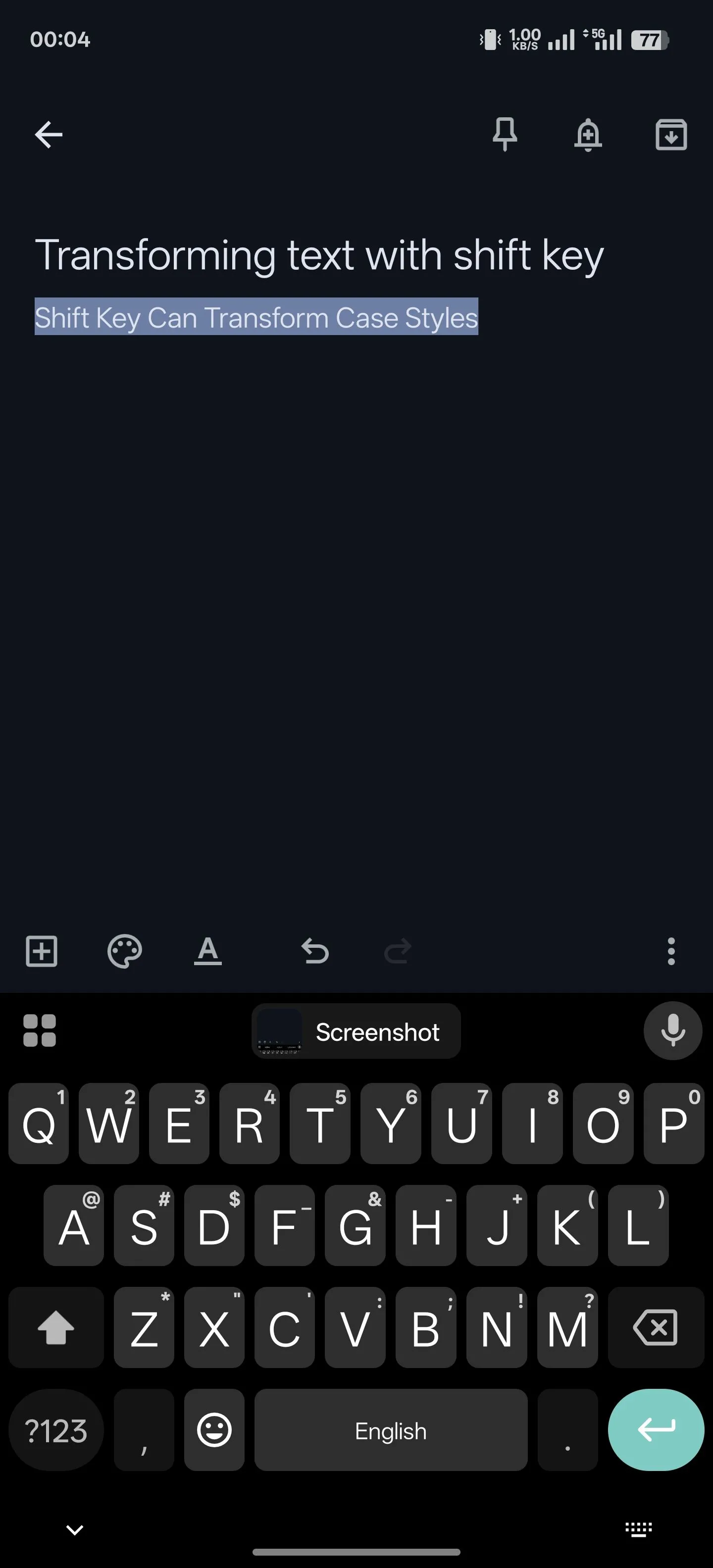 Thay đổi kiểu chữ sang dạng viết hoa chữ cái đầu tiên bằng cách dùng phím Shift trên Gboard