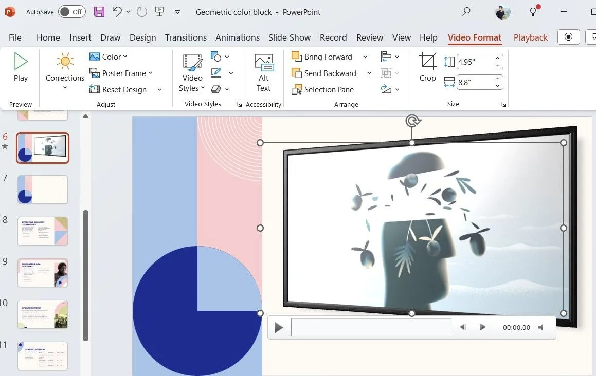 Thẻ Video Format trong PowerPoint