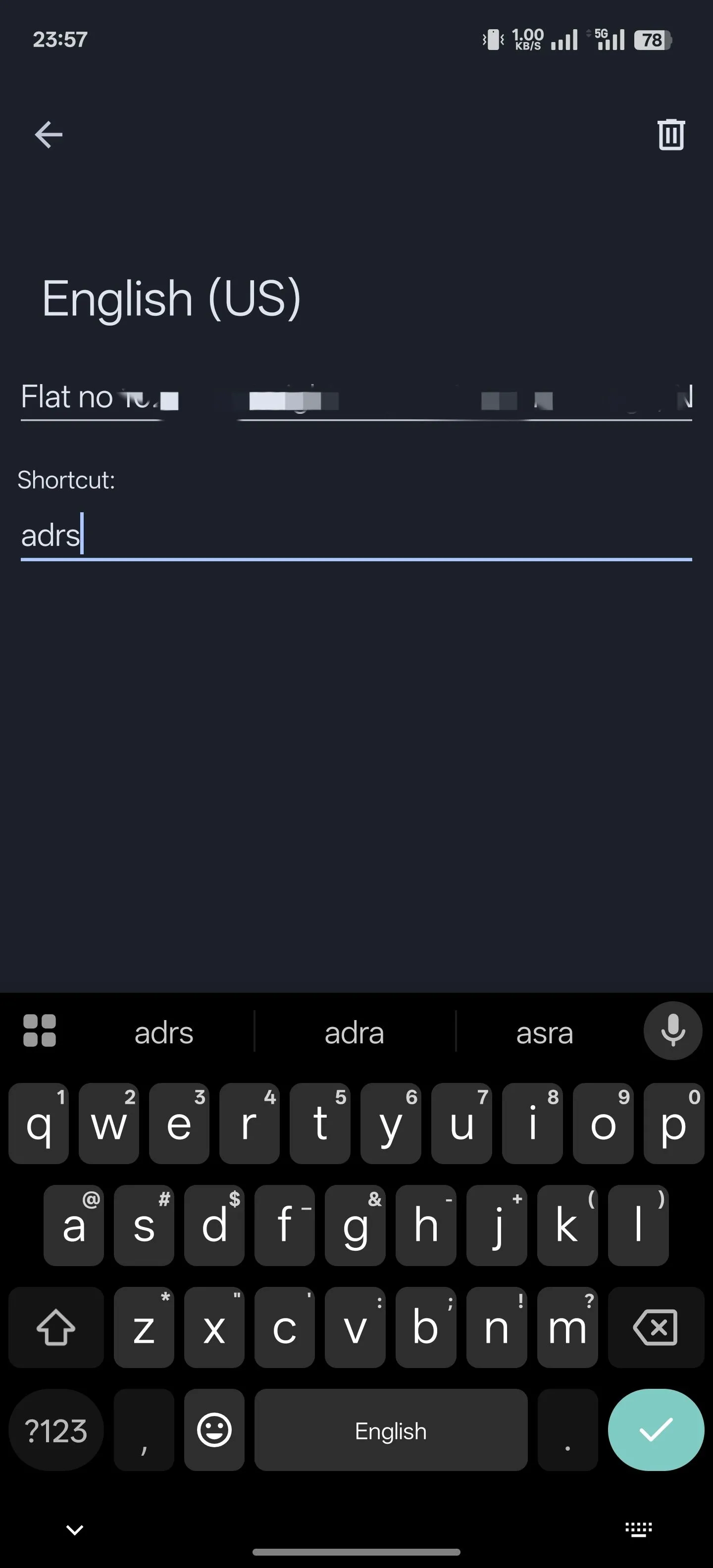 Thiết lập một phím tắt văn bản tùy chỉnh trong Gboard trên điện thoại Android