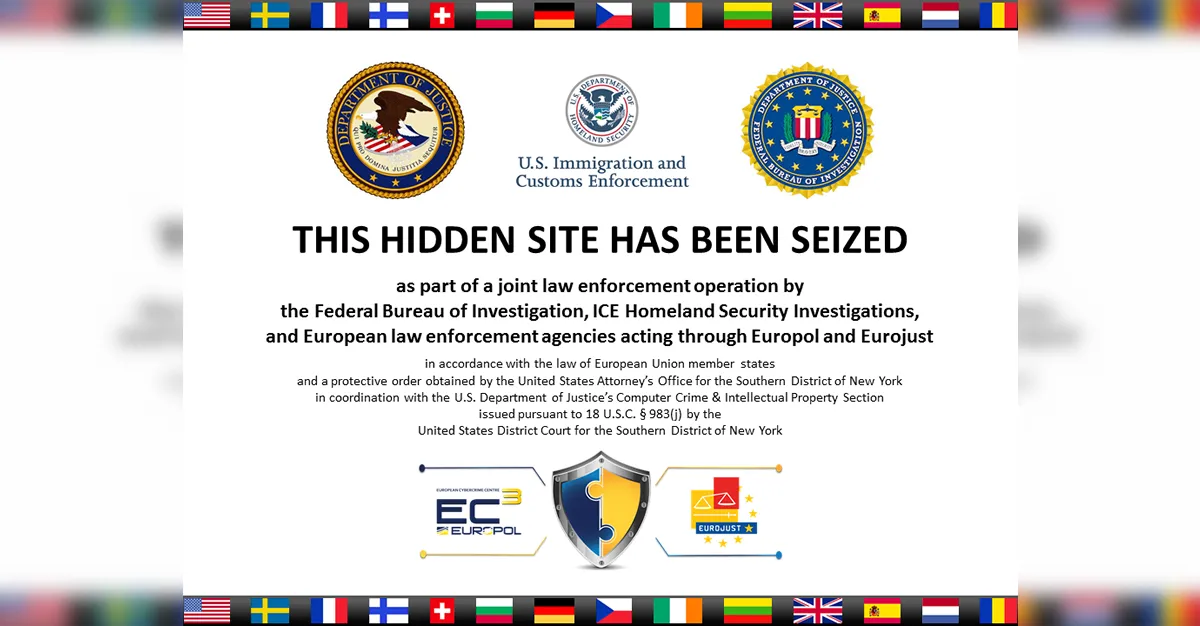 Thông báo tịch thu trang web Dark Web của ICE