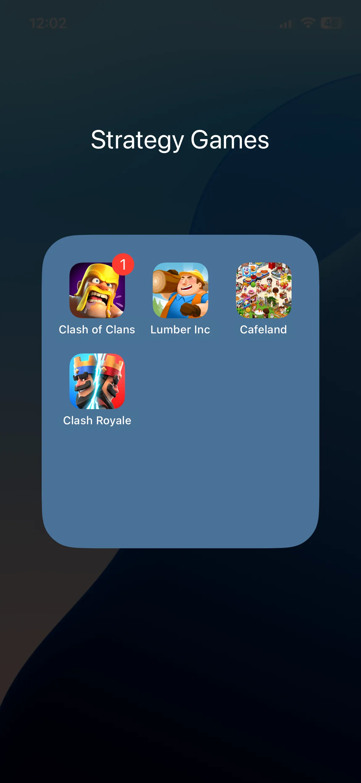 Thư mục &quot;Games&quot; trên màn hình chính iPhone giúp nhóm trò chơi