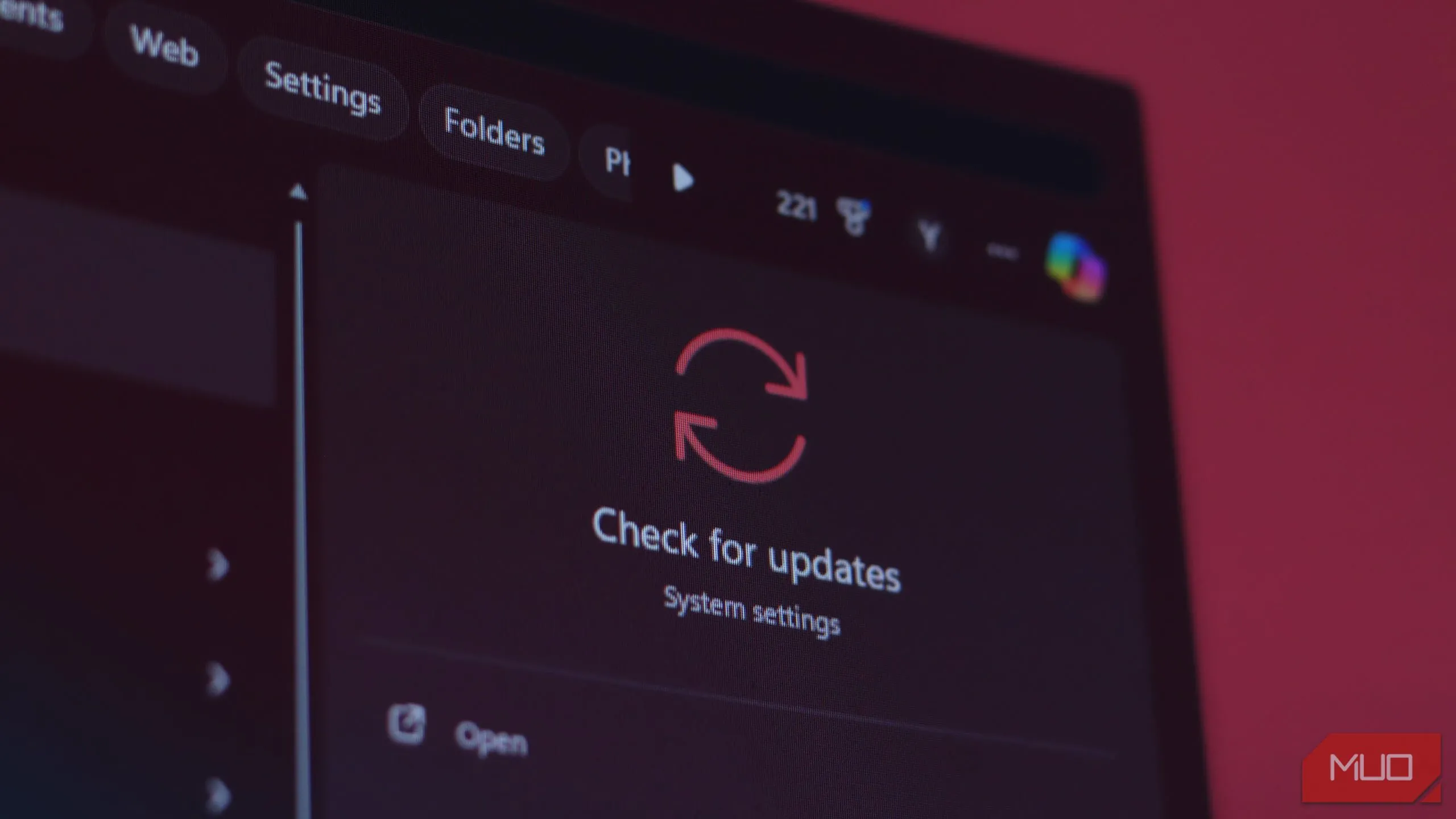 Tìm kiếm Windows Update trong menu tìm kiếm