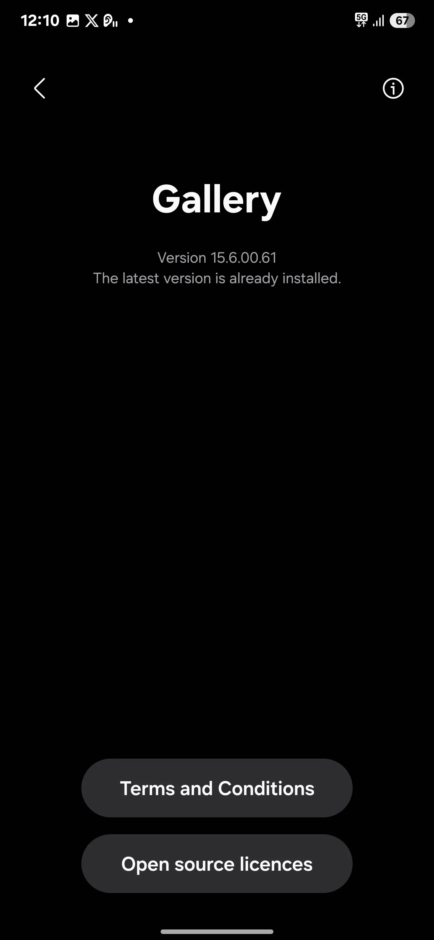 Tìm số bản dựng trong phần giới thiệu ứng dụng Samsung Gallery