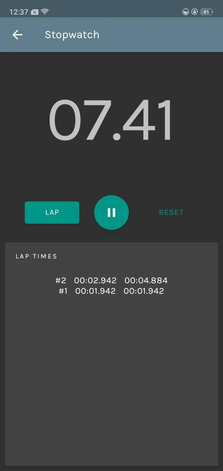 Tính năng đồng hồ bấm giờ trong ứng dụng AMDroid