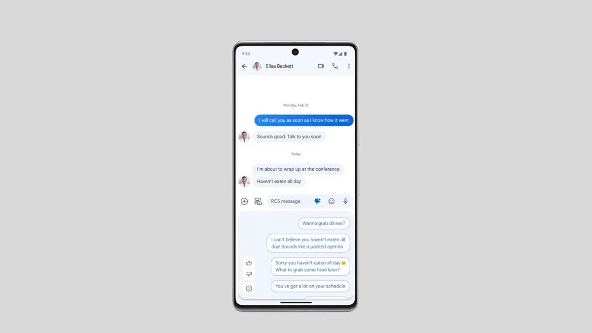 Tính năng Magic Compose trong ứng dụng Google Messages trên Android, liên quan đến Carrier Services và RCS