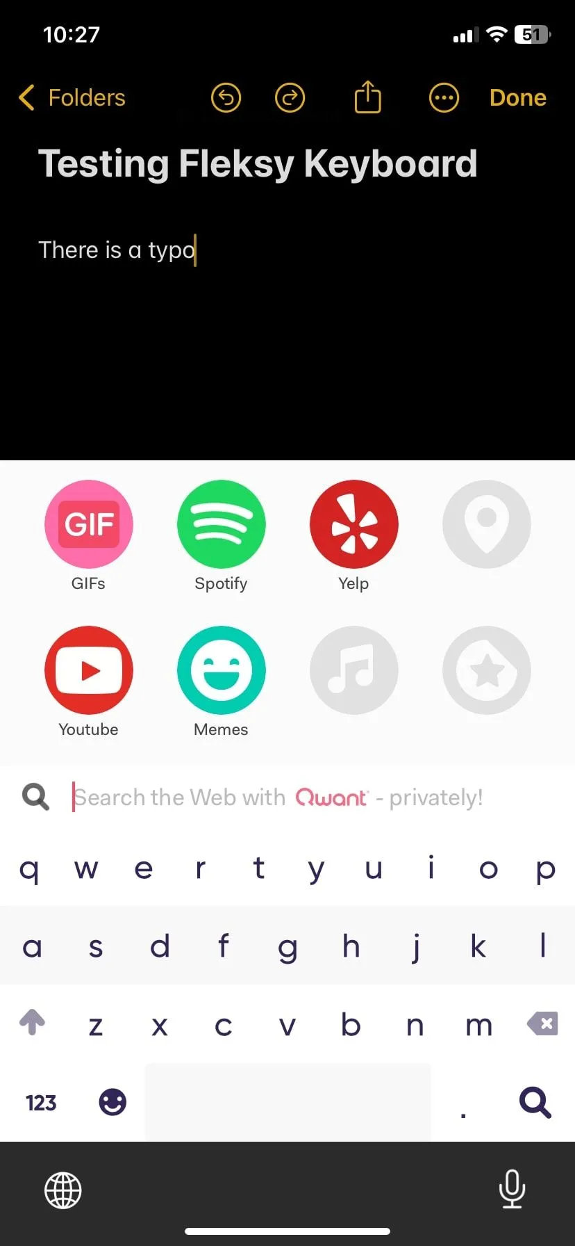 Tính năng tiện ích mở rộng của bàn phím Fleksy hiển thị Spotify, YouTube, v.v.