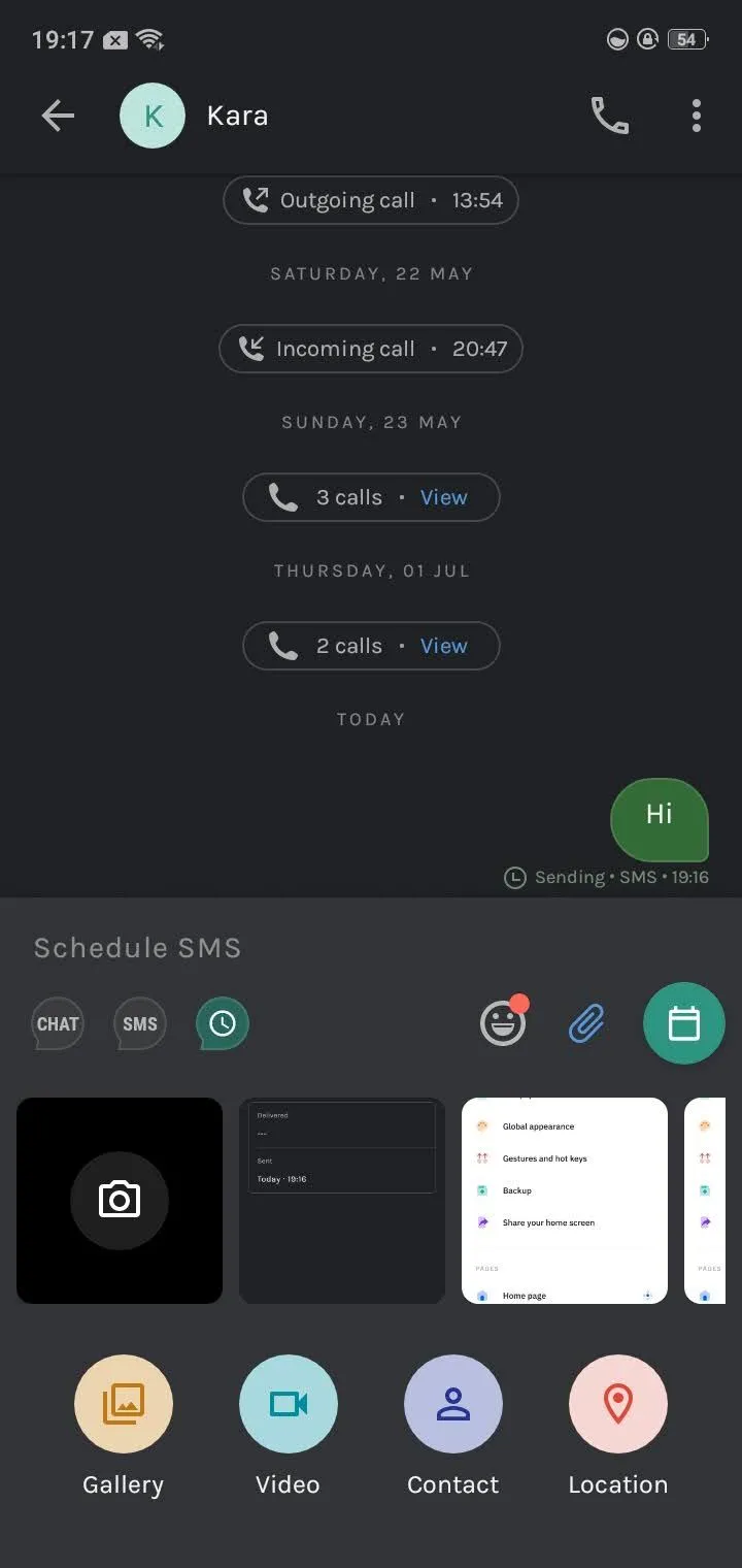 Truecaller cho phép đính kèm tệp tin khi nhắn tin SMS
