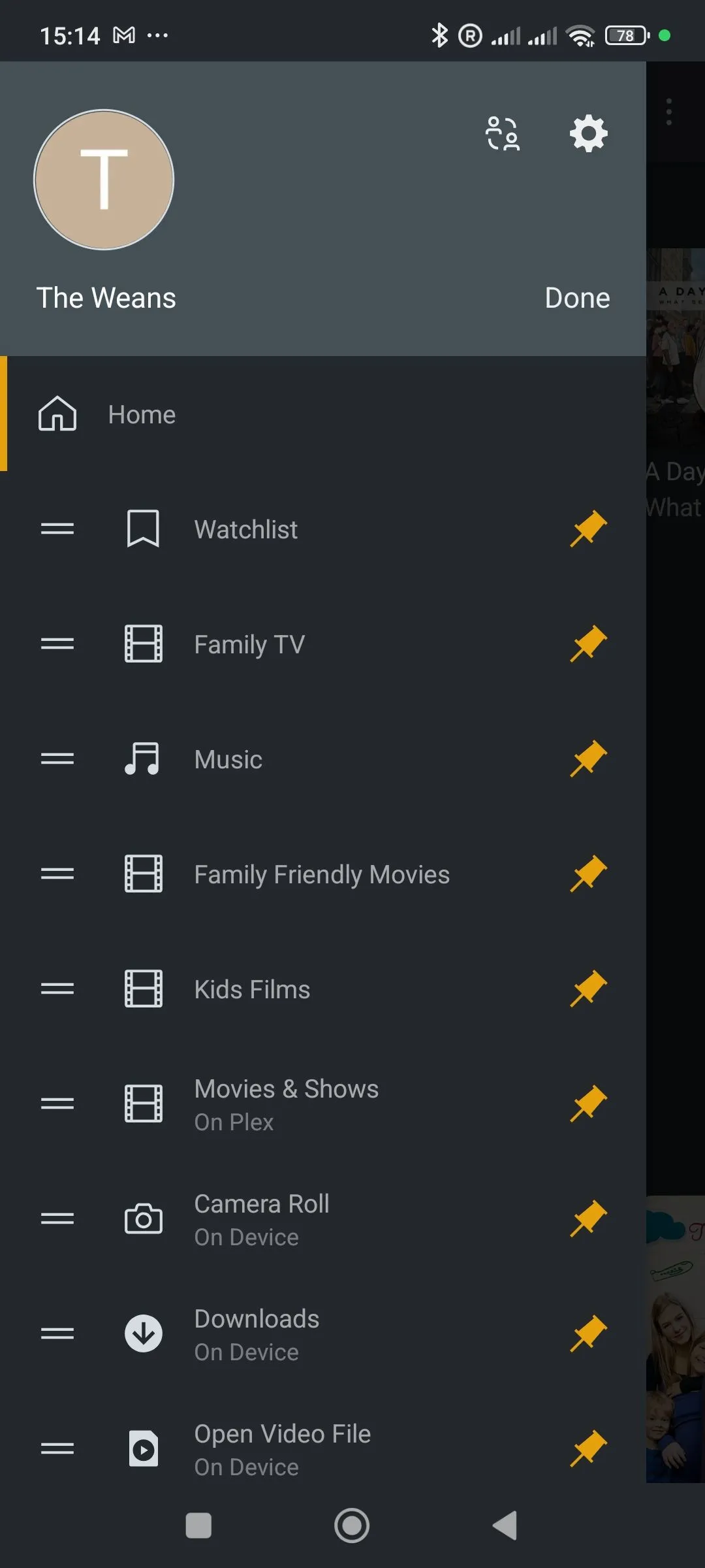 Tùy chỉnh các tùy chọn hiển thị trên ứng dụng Plex Android.
