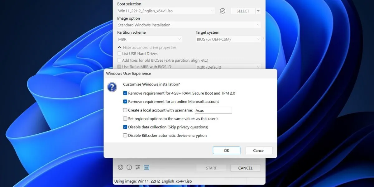 Tùy chỉnh cài đặt Windows 11 bằng Rufus để bỏ qua các yêu cầu hệ thống