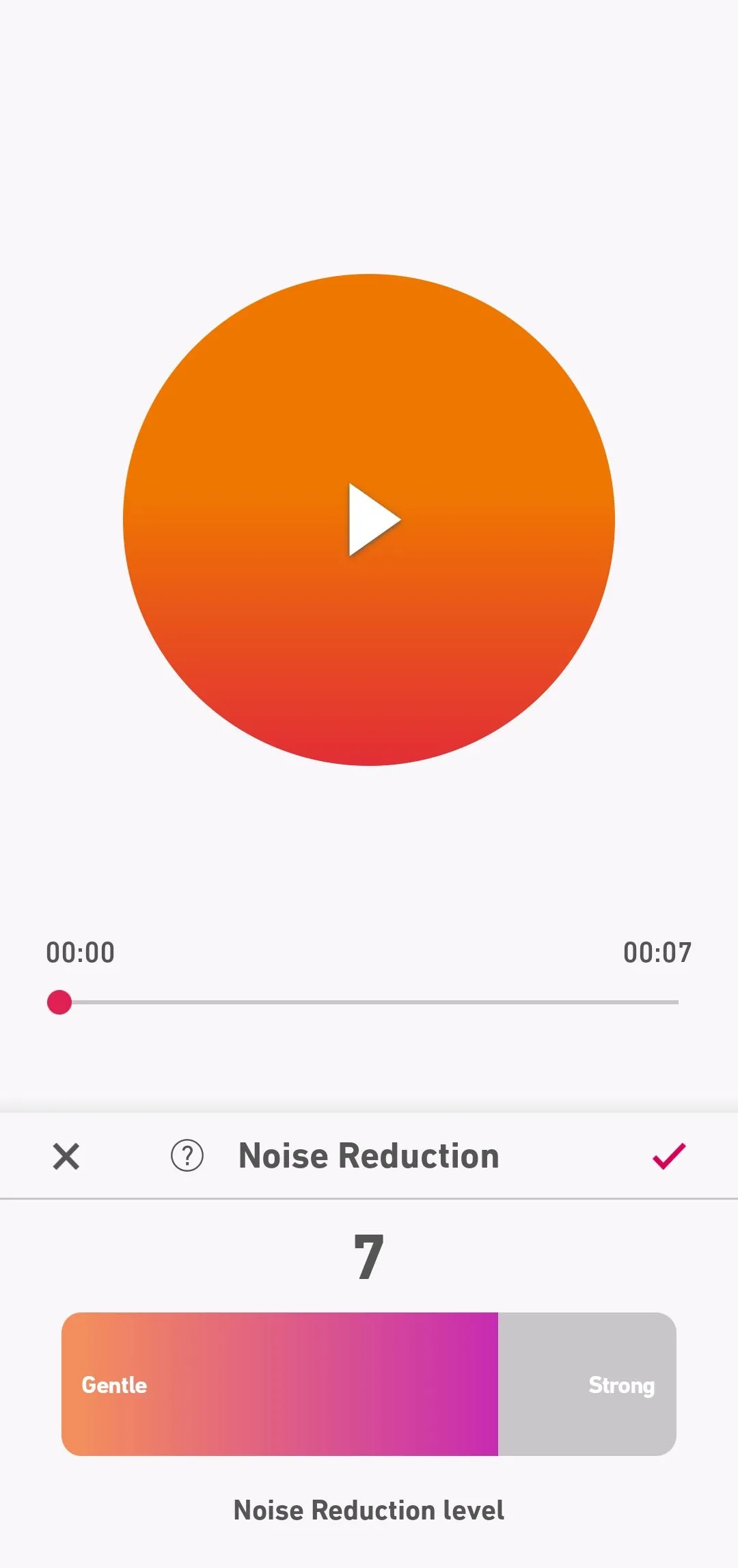 Tùy chọn giảm tiếng ồn trong ứng dụng Dolby On