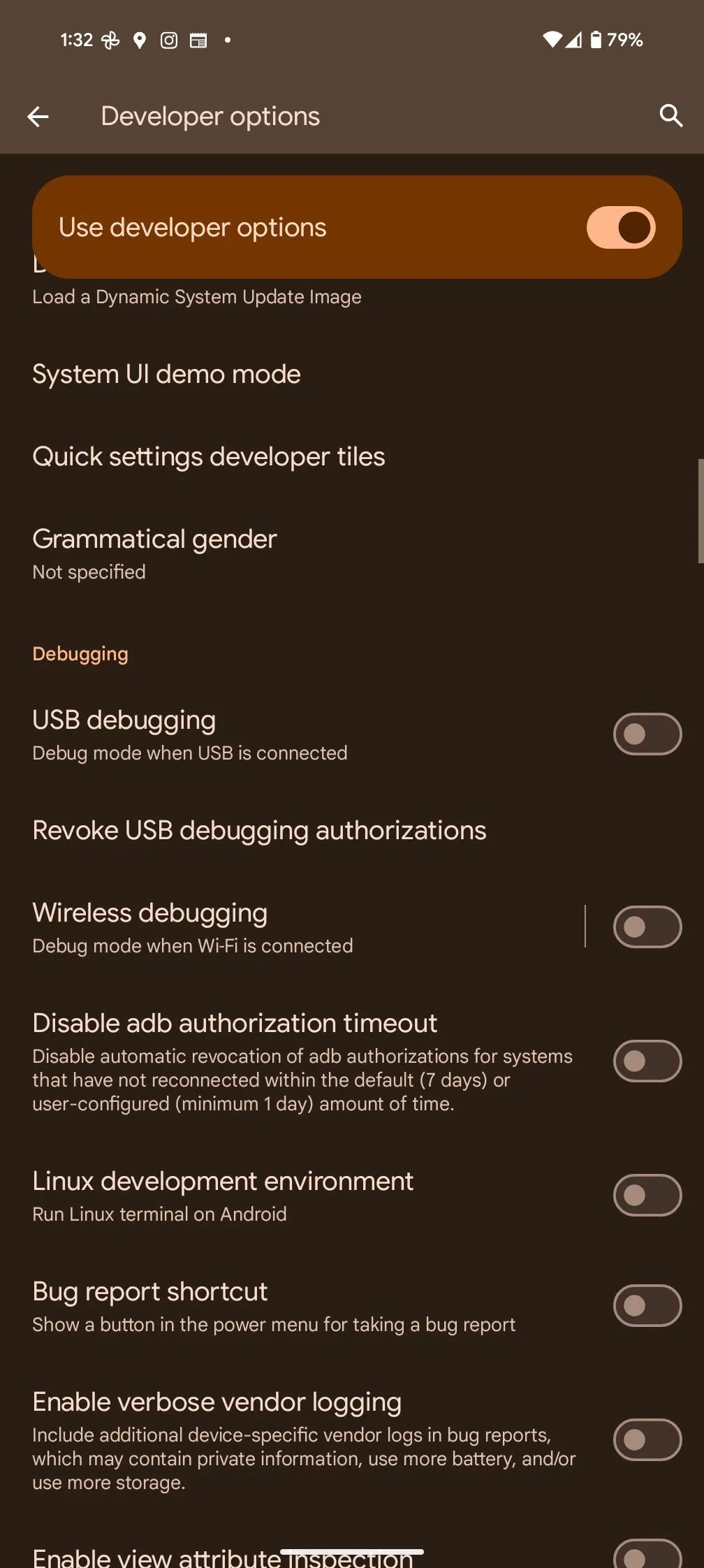 Tùy chọn Gỡ lỗi USB trong Developer Options trên Android