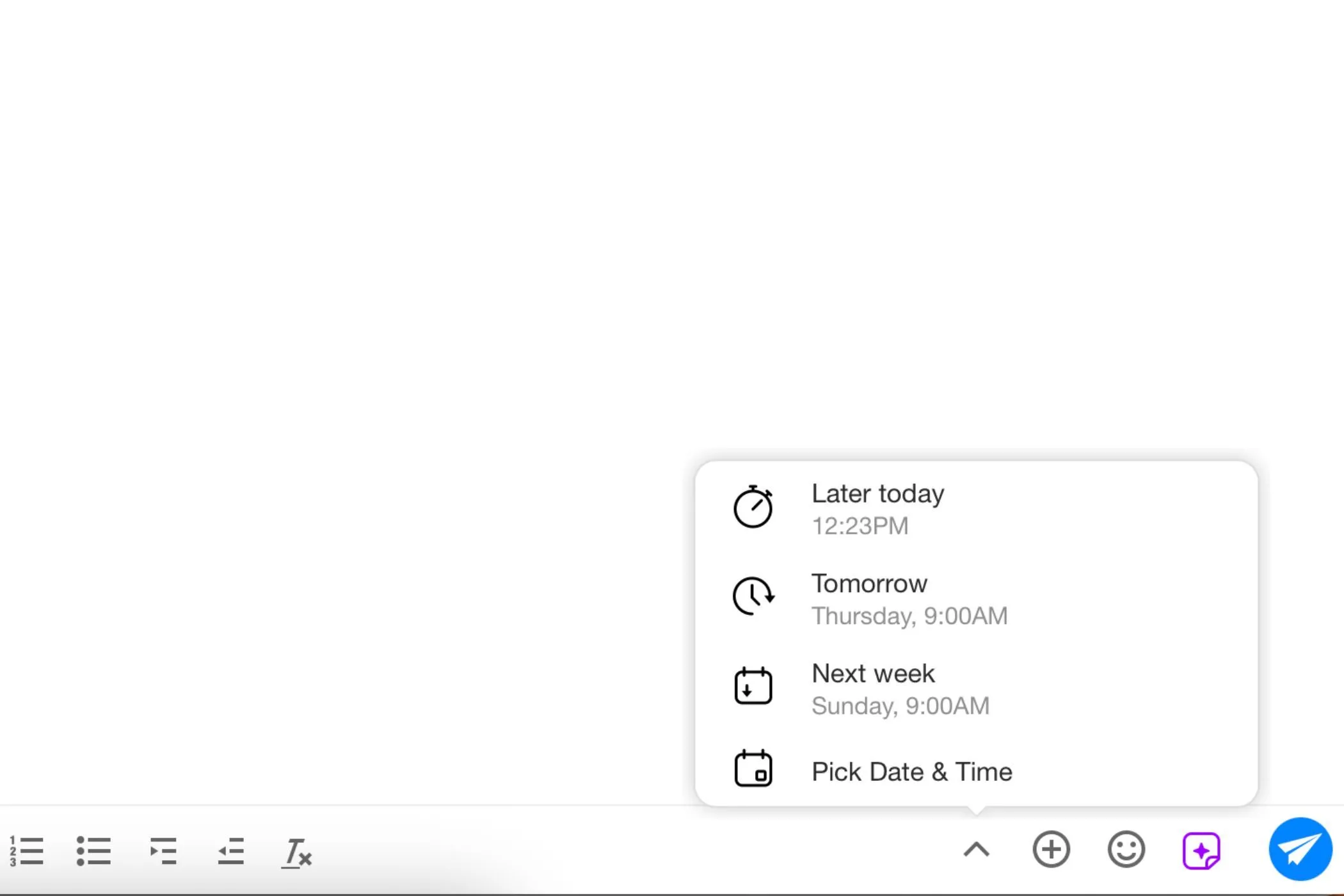 Tùy chọn lên lịch gửi email trong ứng dụng Spike