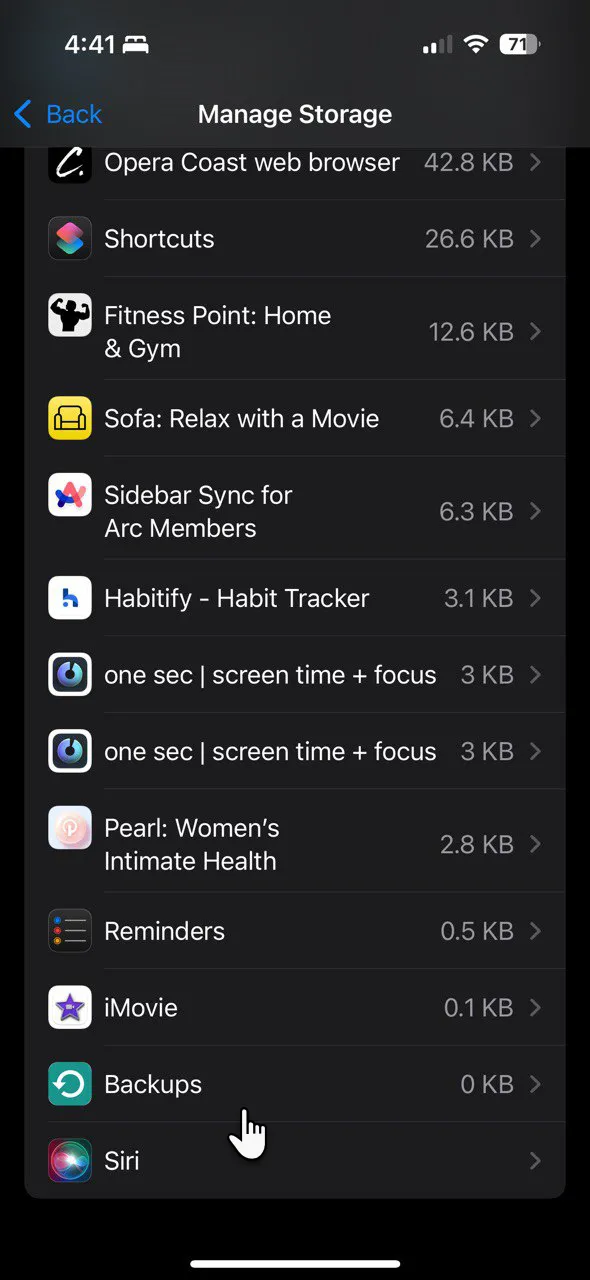 Tùy chọn sao lưu iCloud