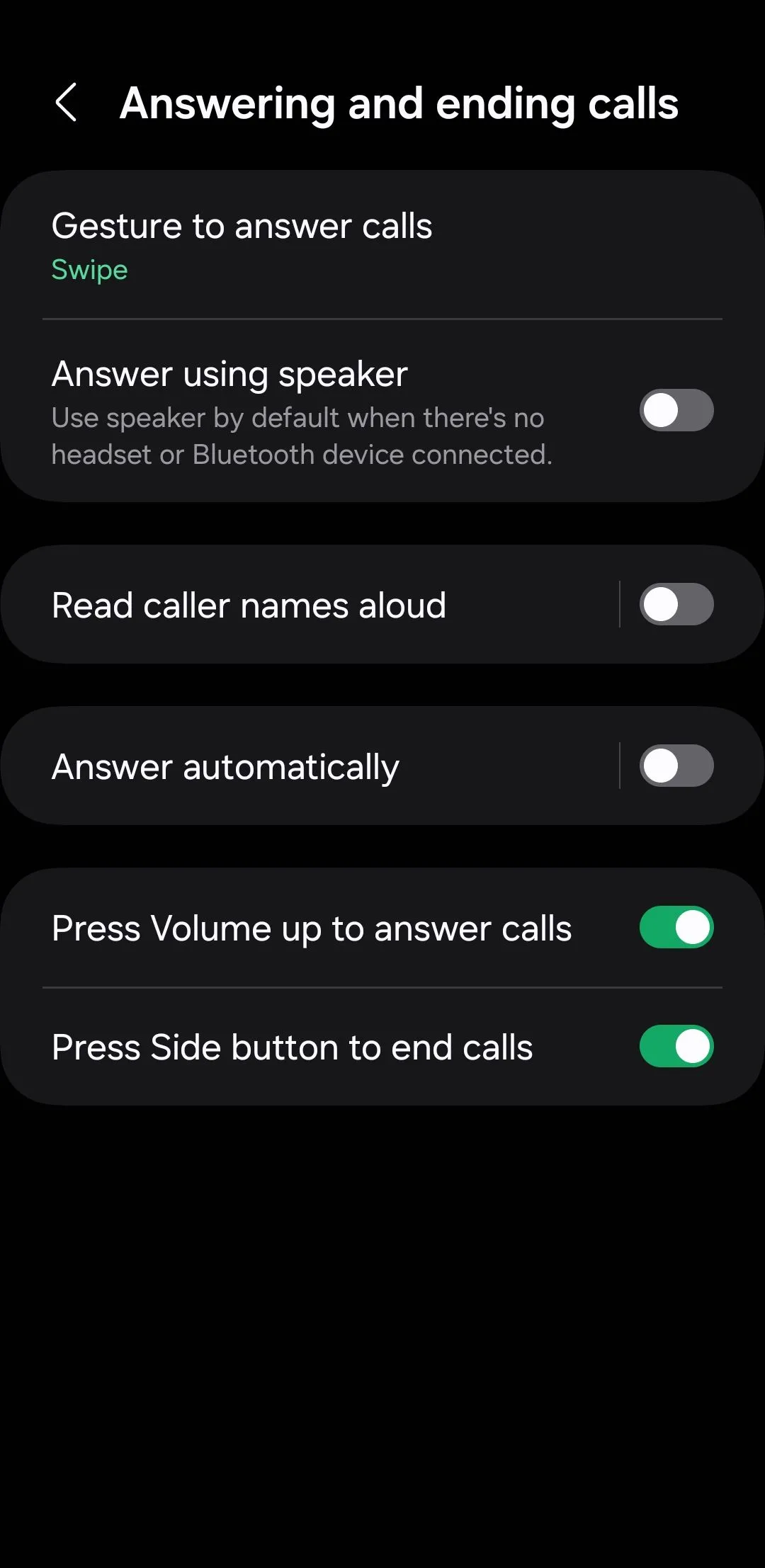 Tùy chọn trả lời và kết thúc cuộc gọi bằng các nút vật lý trên Android