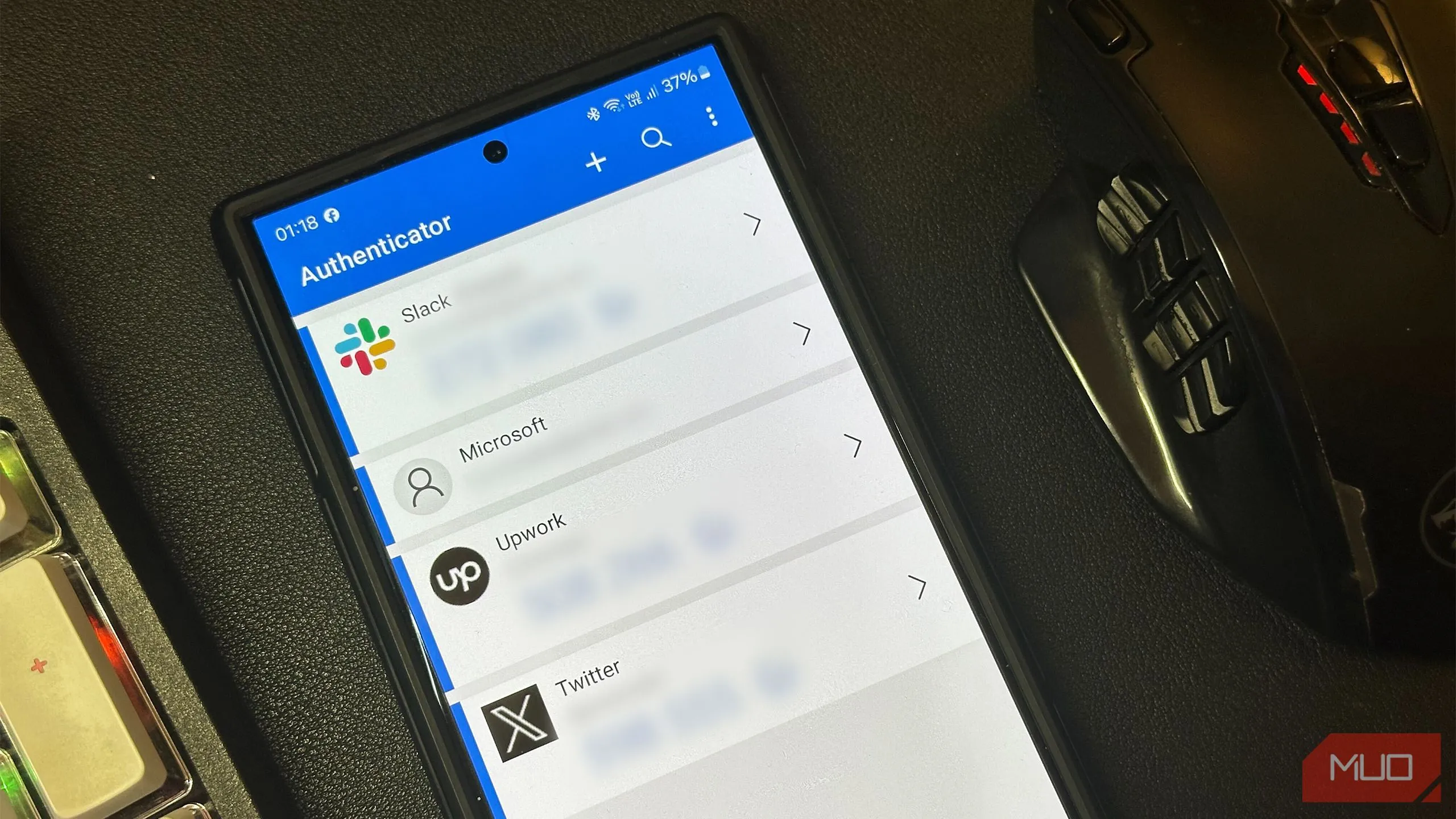 Ứng dụng Microsoft Authenticator trên điện thoại Samsung Galaxy S24 Ultra