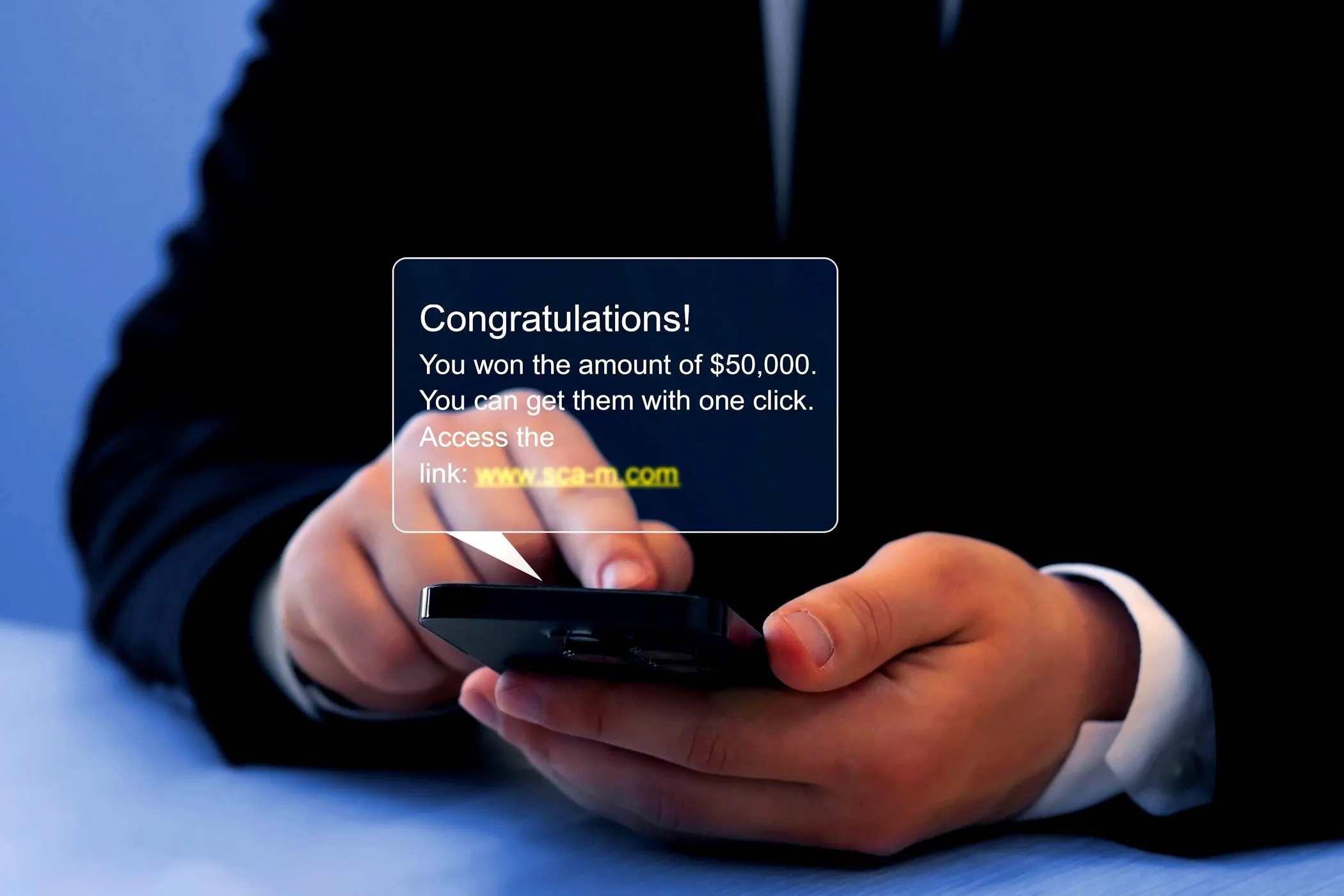 Văn bản lừa đảo phishing trên điện thoại thông minh