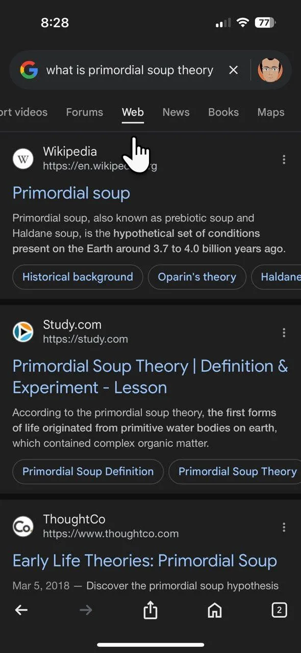 Ví dụ về AI Overviews trong ứng dụng Google Search