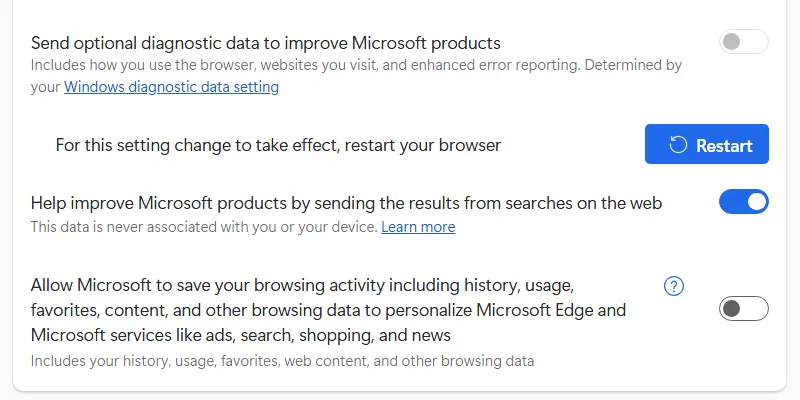Vô hiệu hóa quảng cáo cá nhân hóa trong Microsoft Edge