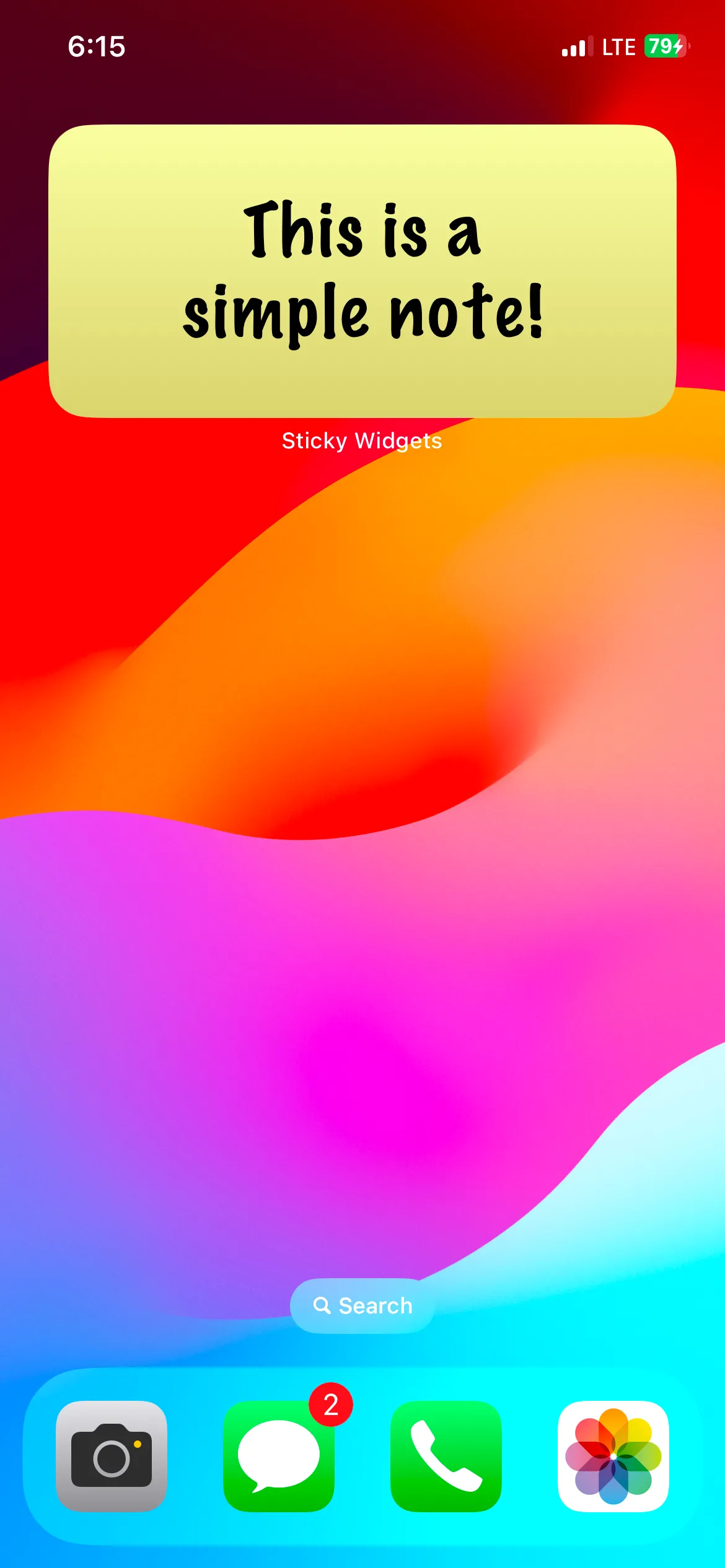Widget Sticky Widgets hiển thị một ghi chú &quot;dán&quot; trên màn hình chính iPhone với khả năng tùy chỉnh