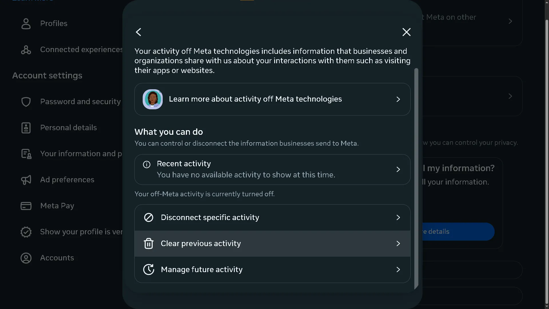 Xóa hoạt động gần đây từ Facebook